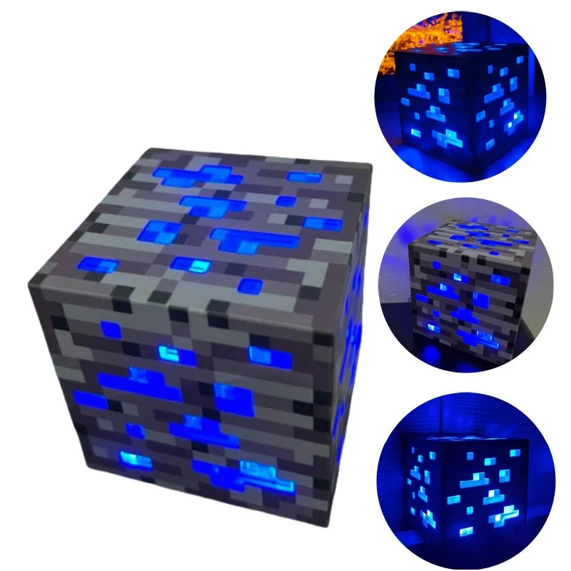 Ore Block LED Night Light – 3 Color Glow Lamp | Kids Room Decor